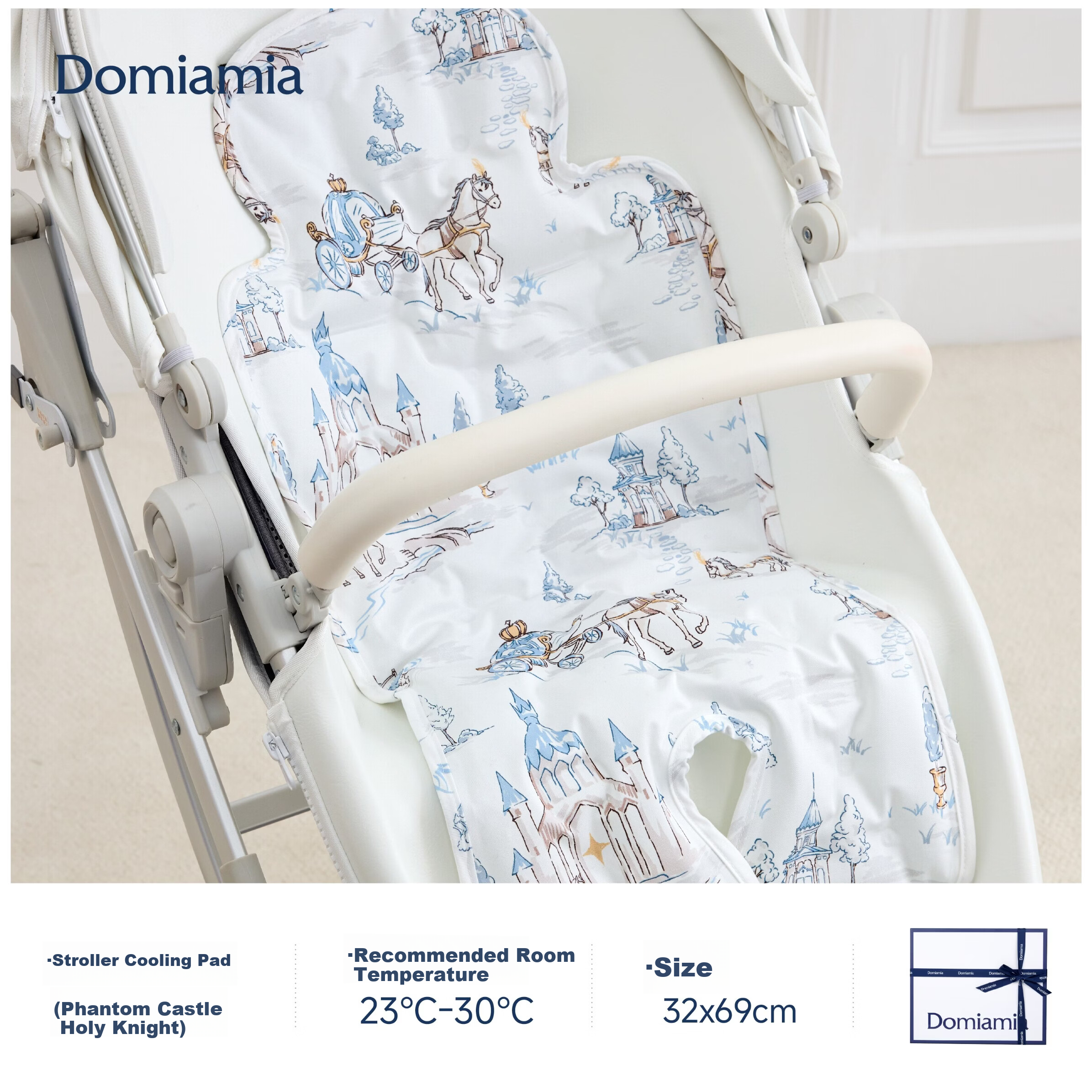 DOMIAMIA Baby Stroller Cooling Mat Infant Car Seat Cooling Pad Summer Seat Cushion