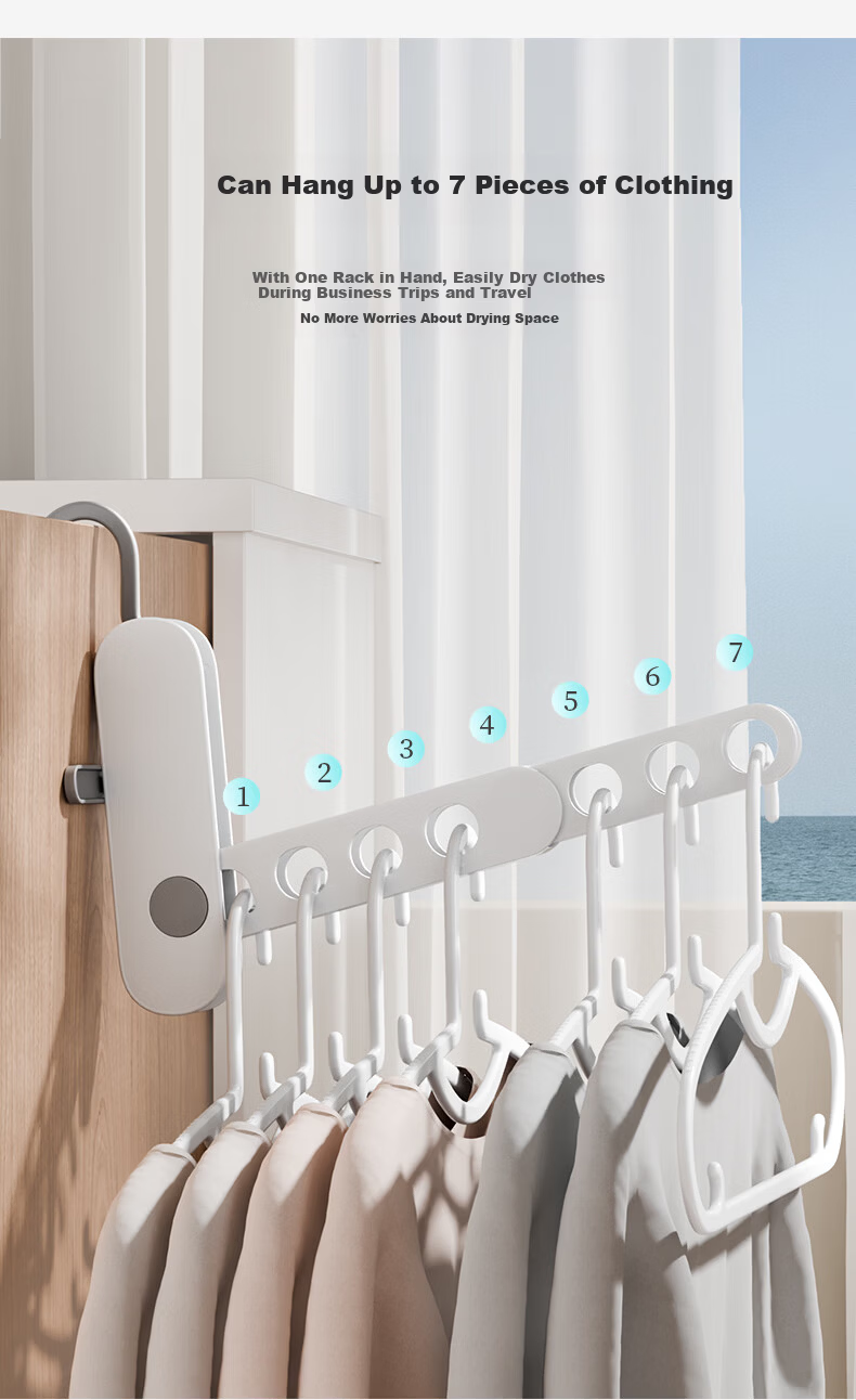 Grace Travel Folding Clothes Hanger Portable Fabric Drying Clip for Underwear Socks Hotel Trip Business Travel 3