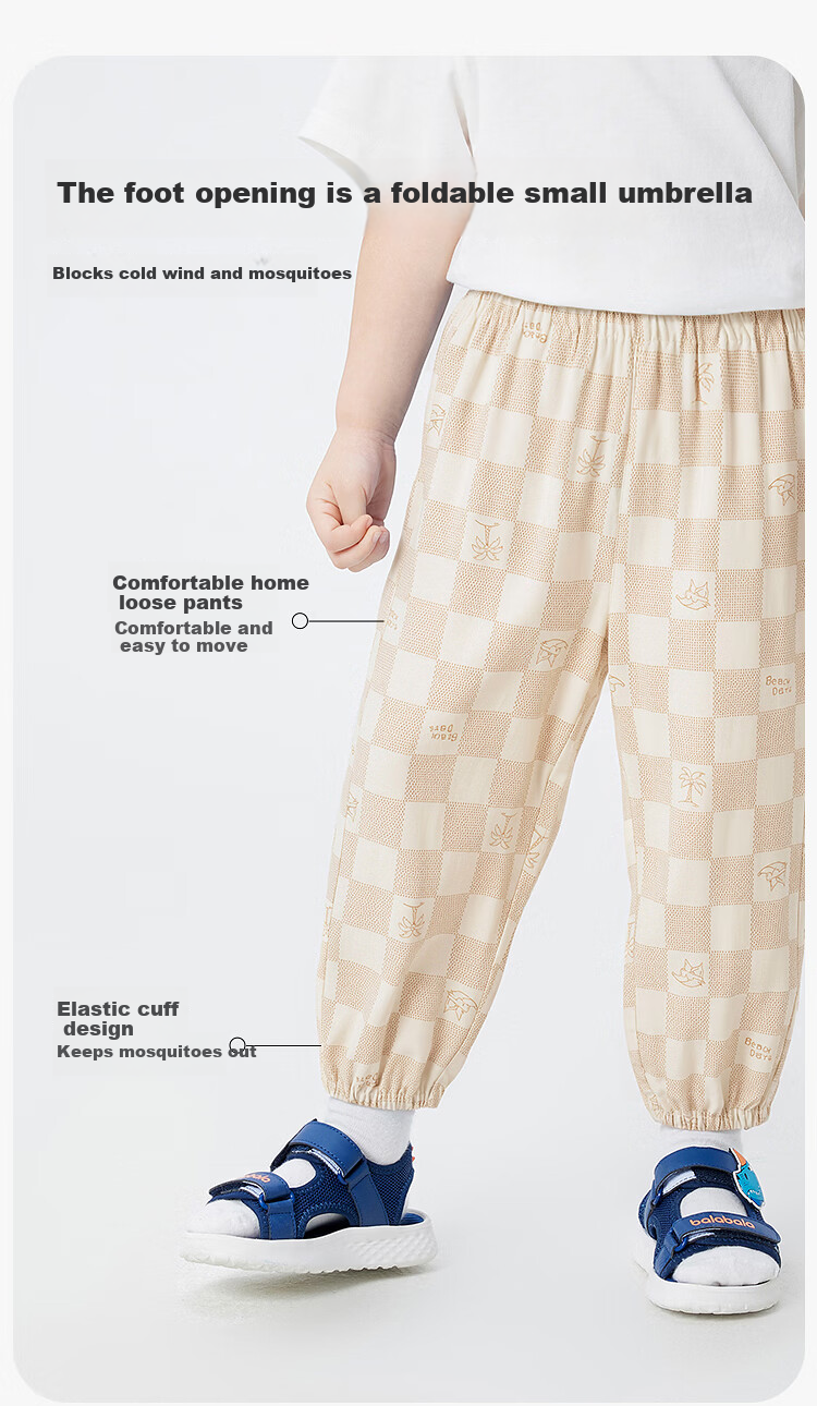 Balabala Kids Pants Boys Girls Summer Mosquito Repellent Casual Trousers Toddler Outdoor Pants [Mall Same Style] 2