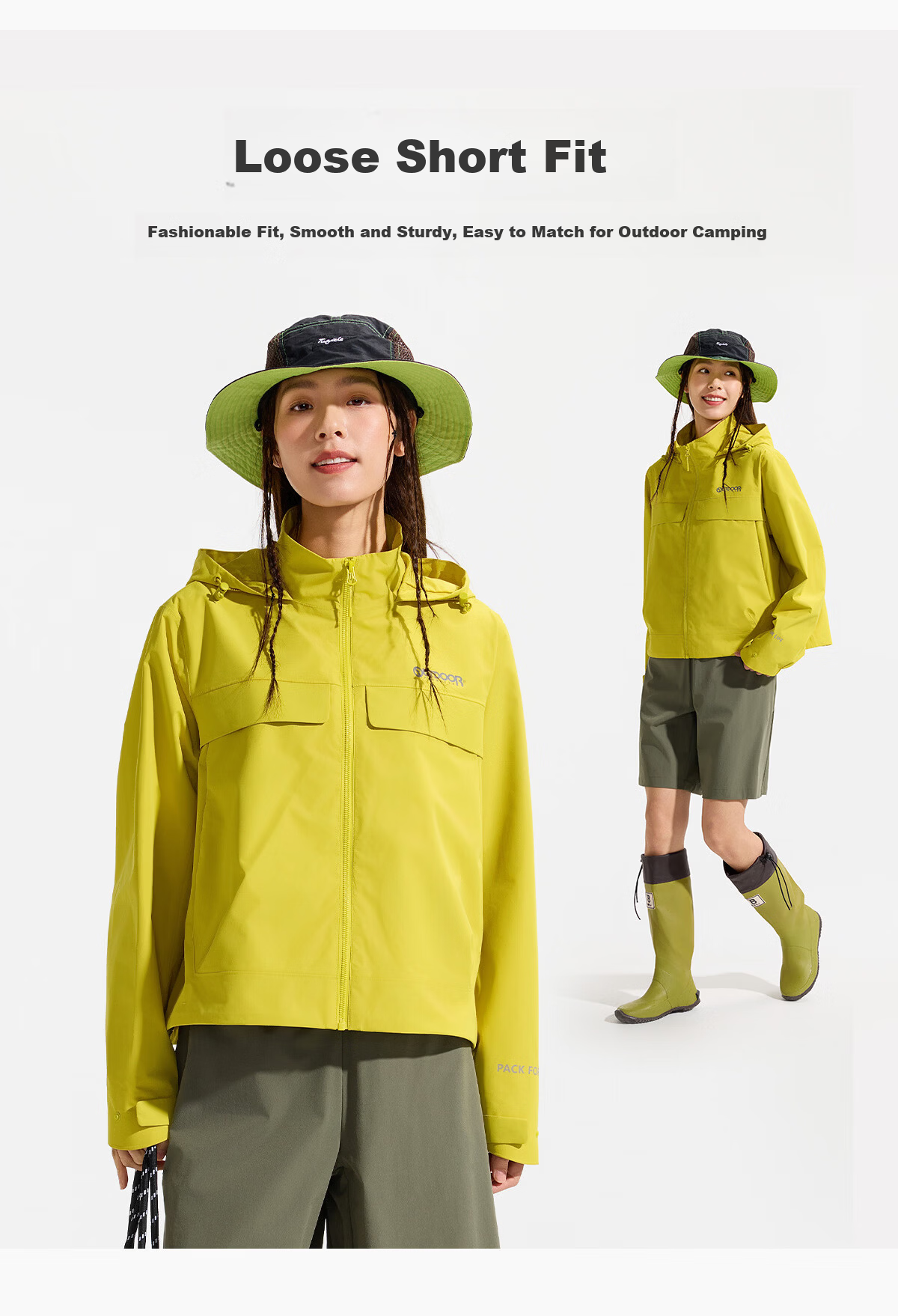OUTDOOR PRODUCTS Women's Single-Layer Spring/Summer 2026 Fashionable Water-Repellent, Durable, Tear-Resistant Jacket OFDC612303 Natural Yellow M 8