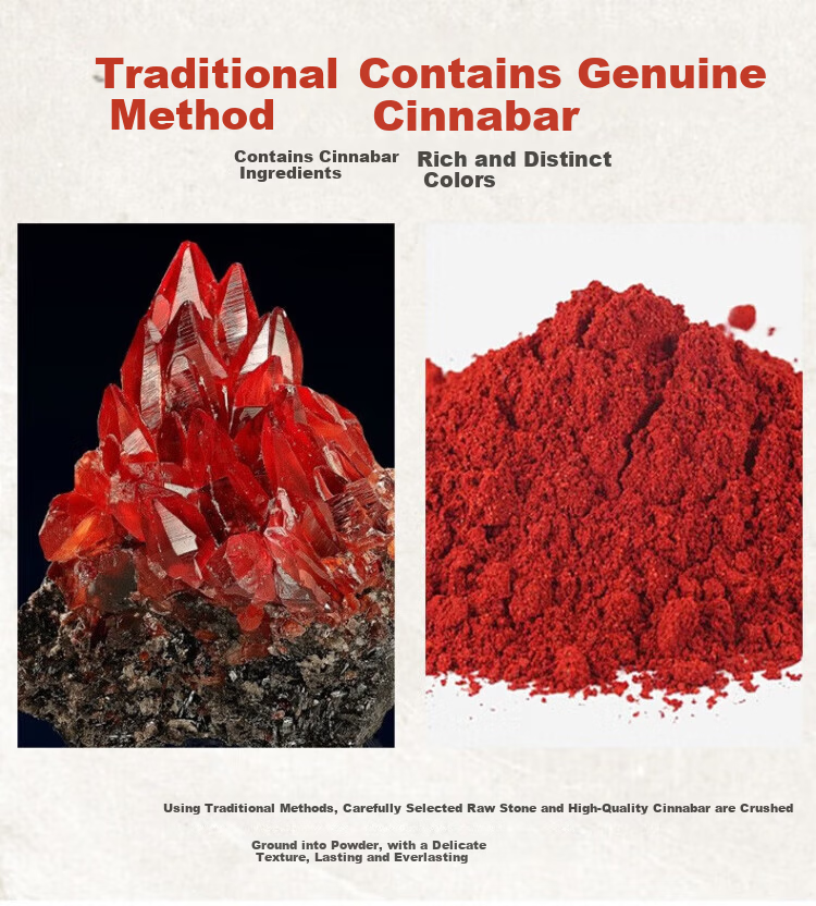 GOTOVAN Cinnabar Brush Yellow Paper Cinnabar Ink Taoist Talisman Paper Yellow Sheet Special Calligraphy Brush Ink Red Ink for Highlighting Soft Hair Brush Sutra Writing Practice Wedding Character Fore 2