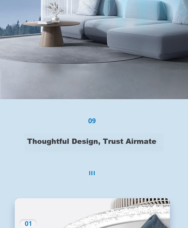 Airmate [With Installation] 360-Degree Ceiling Fan Light Integrated 2026 New Model Bedroom Eye Protection Dining Room Variable Frequency High Wind Power 15