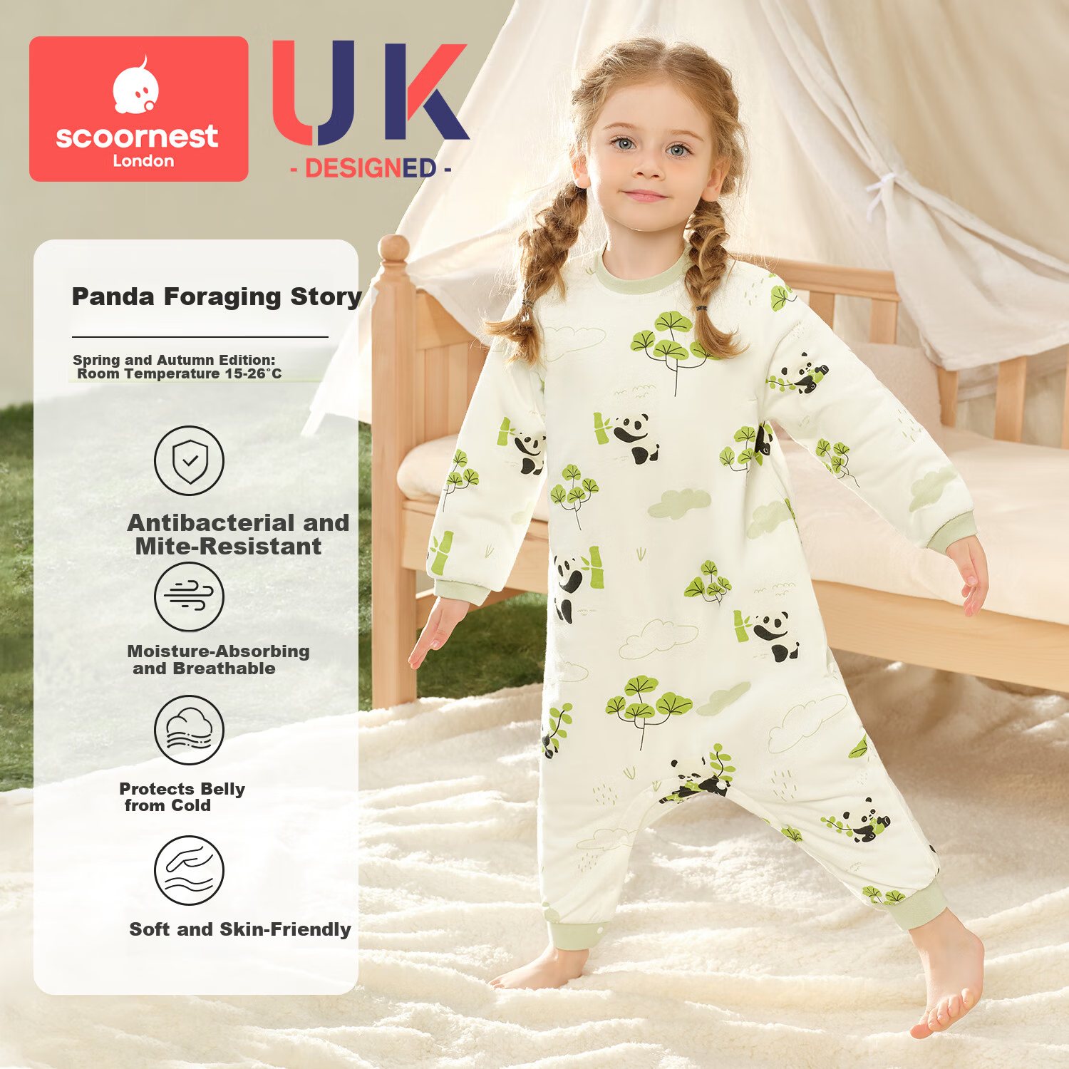 Scoornest Baby Pajamas Autumn Winter Spring Pure Cotton 2025 New Children's Homewear One-piece Cotton Sleepwear for Boys and Girls