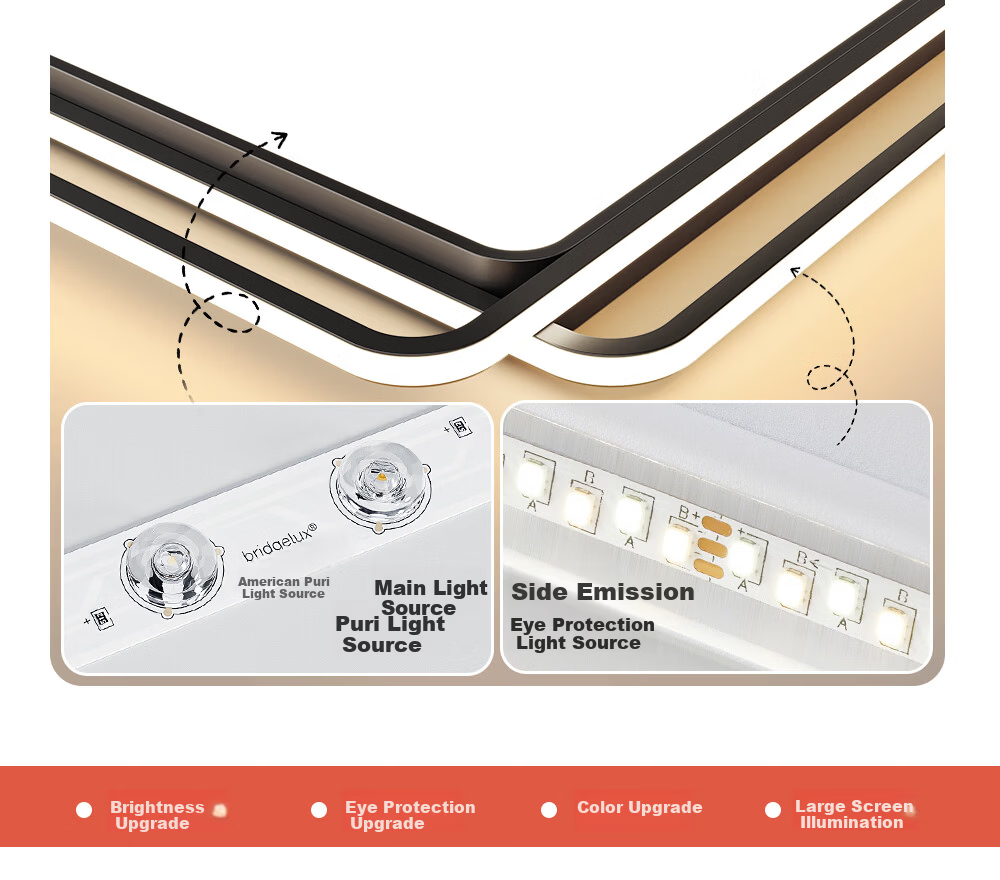 Kuka LED Ceiling Light Nordic Eye Protection Cree Lighting Living Room Bedroom 110cm - Smart [Installation Included] 16