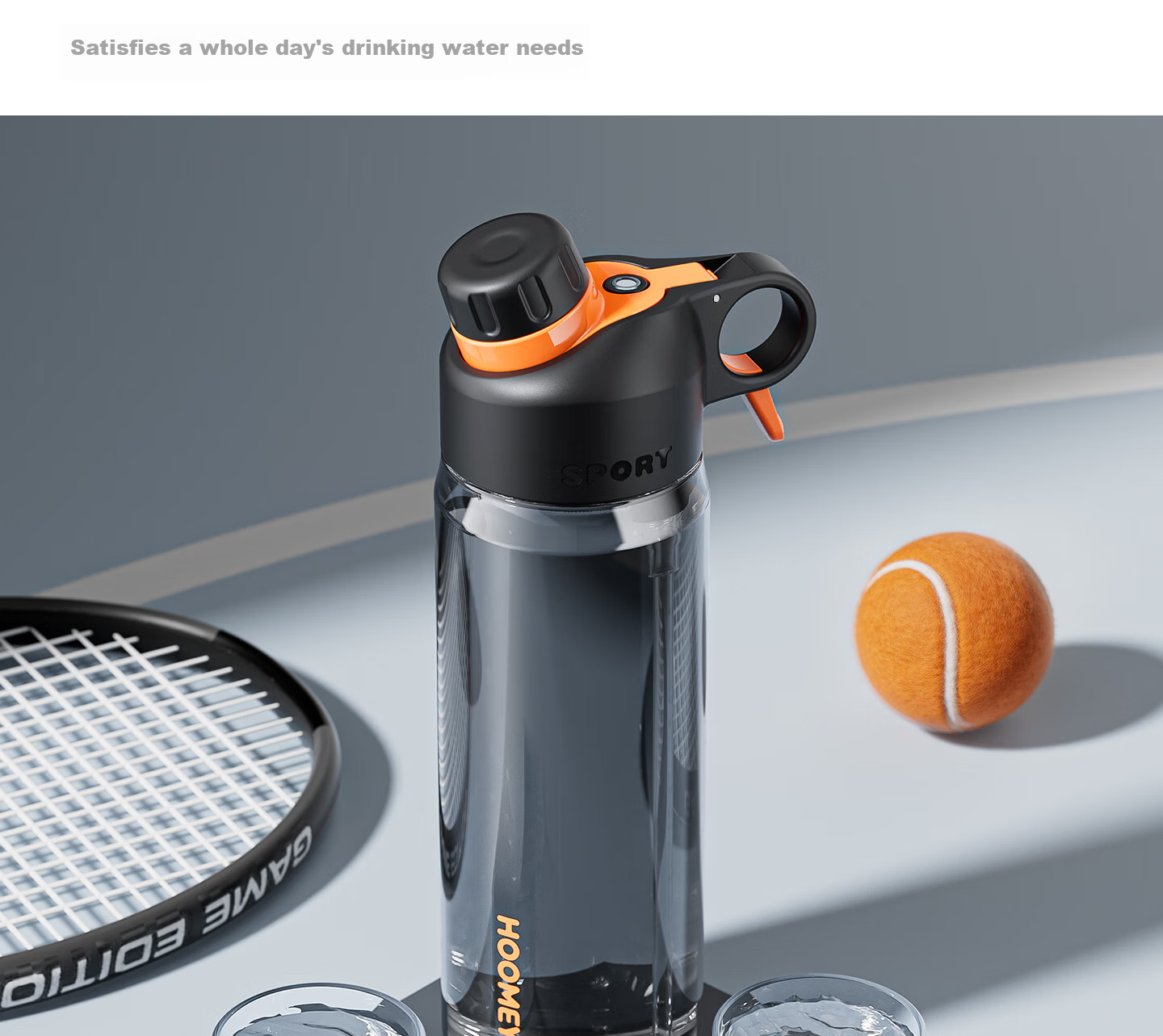 HOOMEY Spray Water Bottle Summer Running Fitness Sports Water Flask Outdoor Cycling Large Capacity Mountaineering Portable Military Training Cup 20