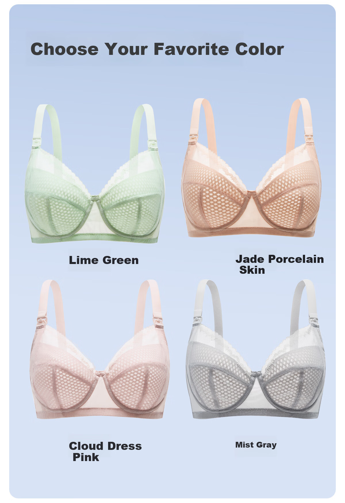 JOYNCLEON Honeycomb Cup Nursing Bra Summer Thin Maternity Breastfeeding Anti-Sagging Pink L 20