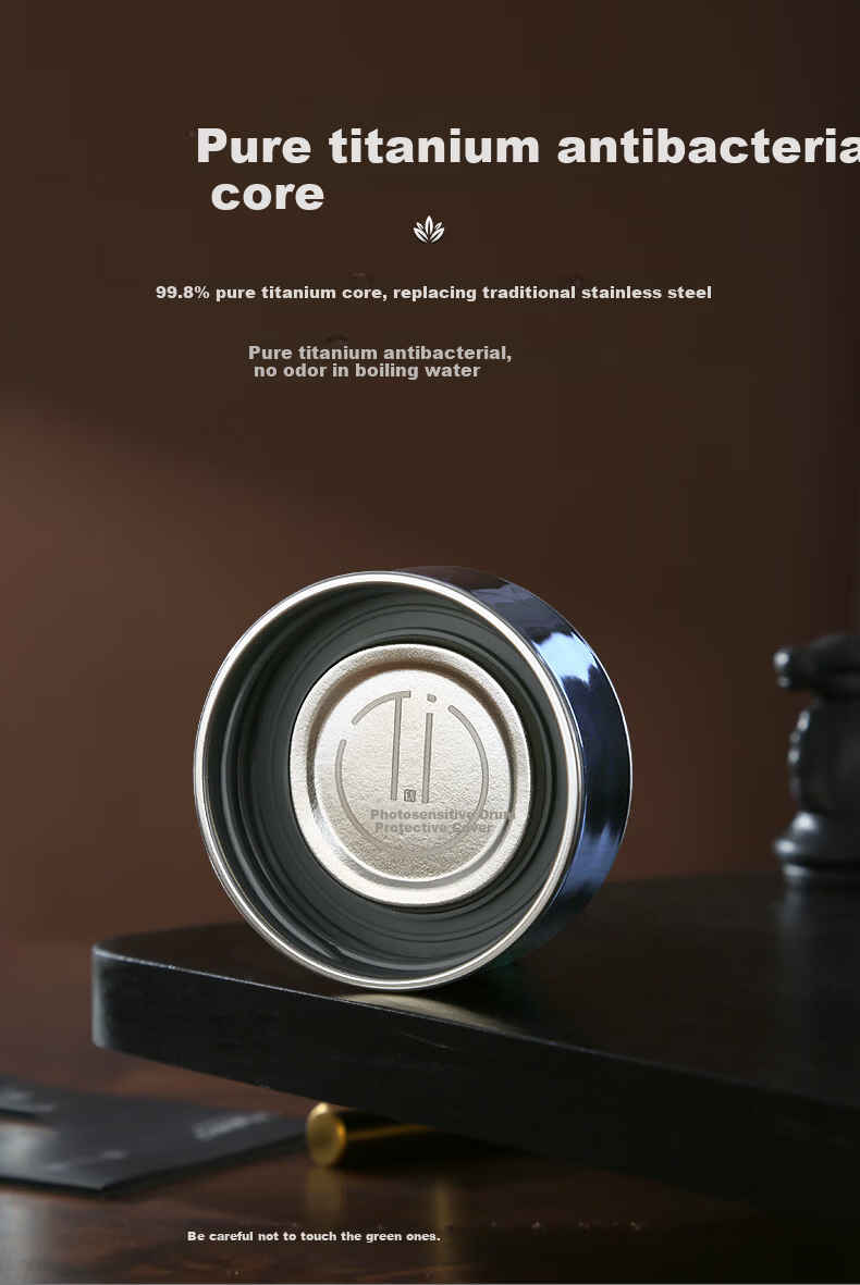 GEYA Antibacterial Titanium Double-Layer Glass Cup Men's Premium Glass Tea Cup Business Glass Water Cup Customizable 5