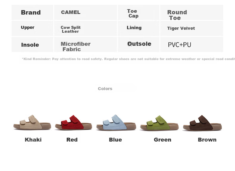 CAMEL Outdoor Soft Loafers 2.0 Thick Sole Magic Tape Birkenstock Sandals L26M504019 Green (Suede) Size 37 2