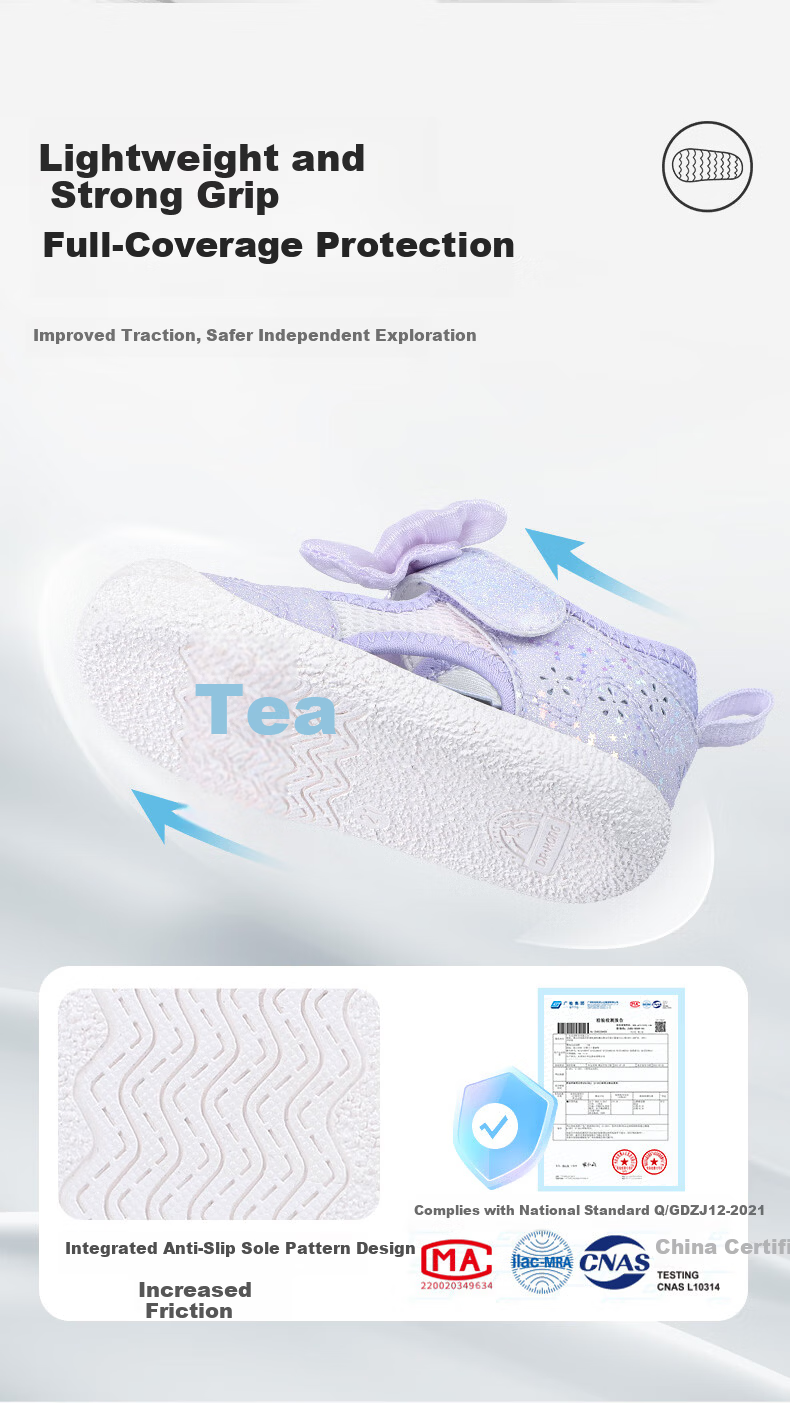 DR·KONG Toddler Walking Shoes Summer Girls Baby Cute Princess Children's Sandals 2S13A2018AW Purple Size 19 4