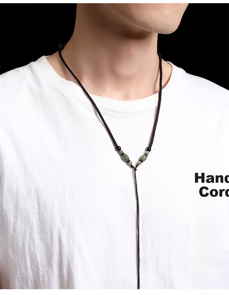Dijing Pendant Necklace Cord for Men and Women High-End Jade Pendant Hetian Jade Pendant Cord Jade Guanyin Peace Buckle Accessory Hanging Rope 4