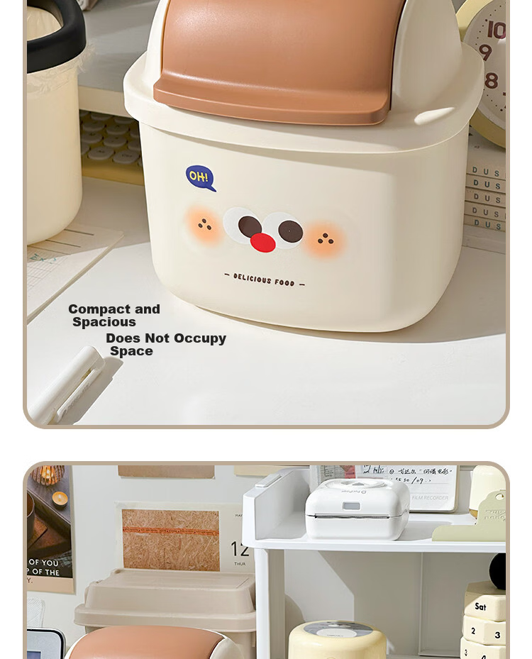 Class 3-2 Realistic Educational Kids Toy Mini Desktop DIY Trash Can Pretend Play Gift for Boys and Girls 12