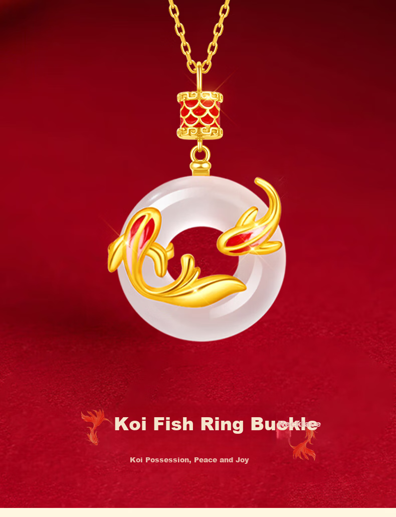 Lao Miao Koi Fish Safety Buckle Pure Silver Necklace Women's New Pendant Birthday Gift Practical High-End Jewelry for Wife Girlfriend 3