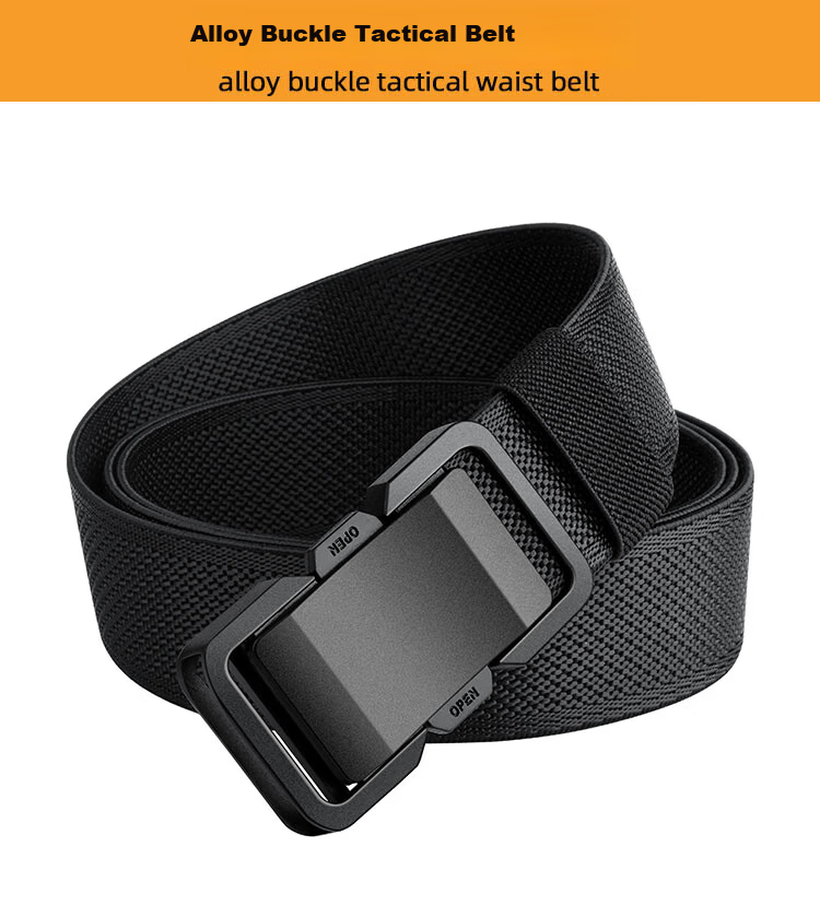 Half-Cigarette Canvas Belt for Men 2026 New Quick-Release Interlocking Buckle Woven Elastic Automatic Buckle Military Training Trendy Pants Belt 1