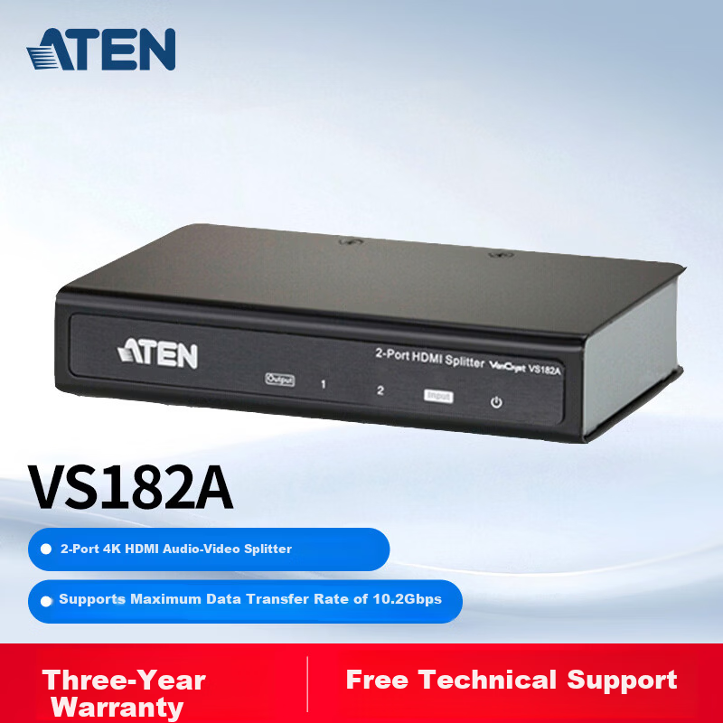 ATEN VS182A HDMI Splitter 1 In 2 Out 4K HD Multi-Screen Display Transmission No Delay 1x2 Industrial Splitter