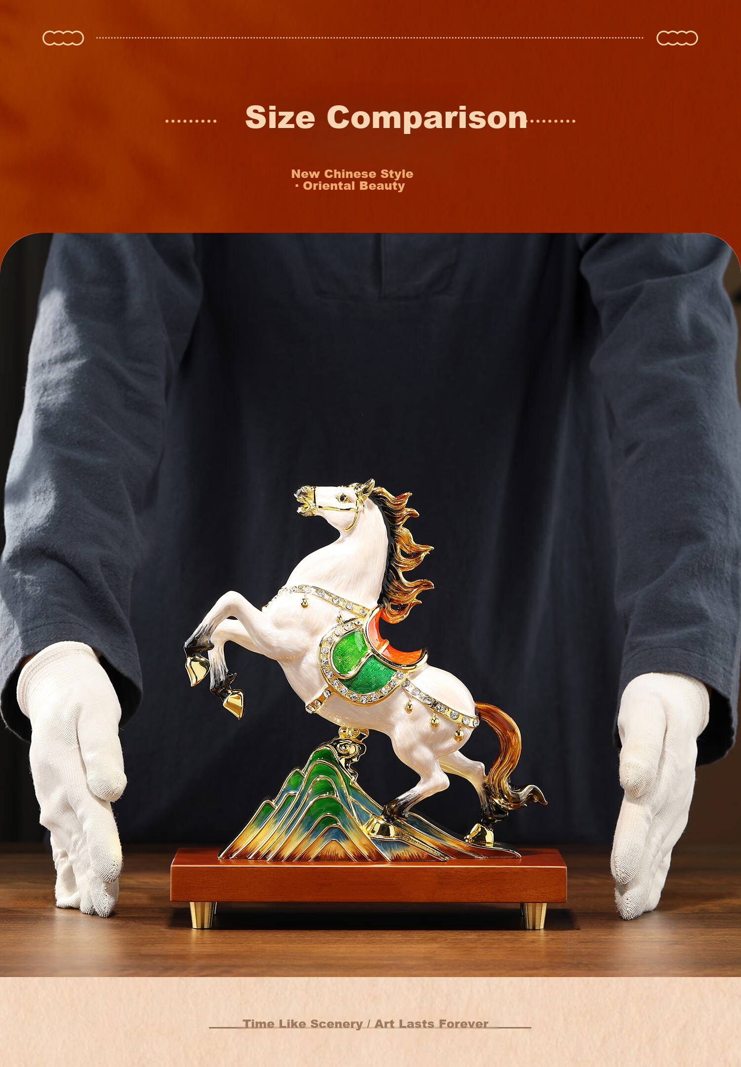 Wanyutang Enamel Painted Zodiac Horse Figurine - Success Horse Decoration for Living Room, Office, Wine Cabinet, Housewarming and Opening Gifts 10