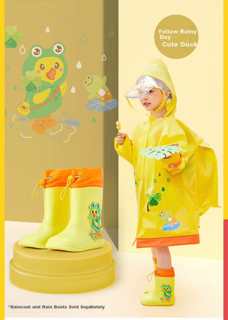 Lemon Baby Kids Waterproof Rain Boots Unisex Outdoor Non-Slip Water Shoes with Drawstring Closure, Blue, Size 18 17