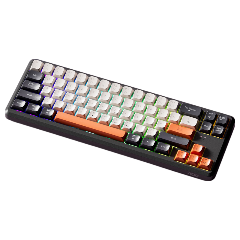 AOC GK116 Wired Mechanical Feel Keyboard Gaming Office Keyboard 68 Keys Backlit Desktop Laptop White Purple Blue Tri-color Gray