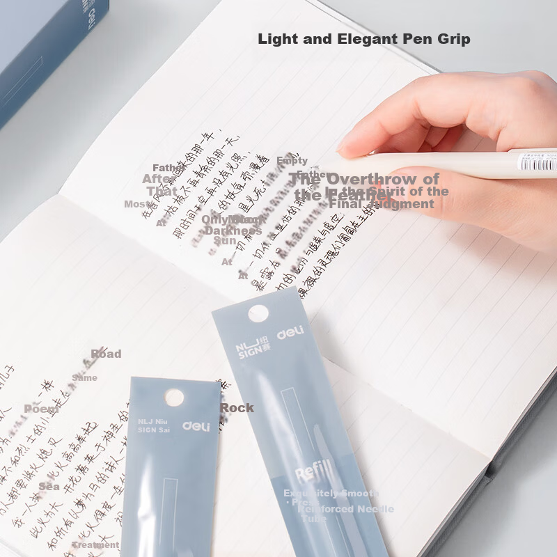 NUSIGN Click Pen Refill 0.5mm ST Tip Black Enhanced Version 20pcs Student Stationery Quick-Dry NS770