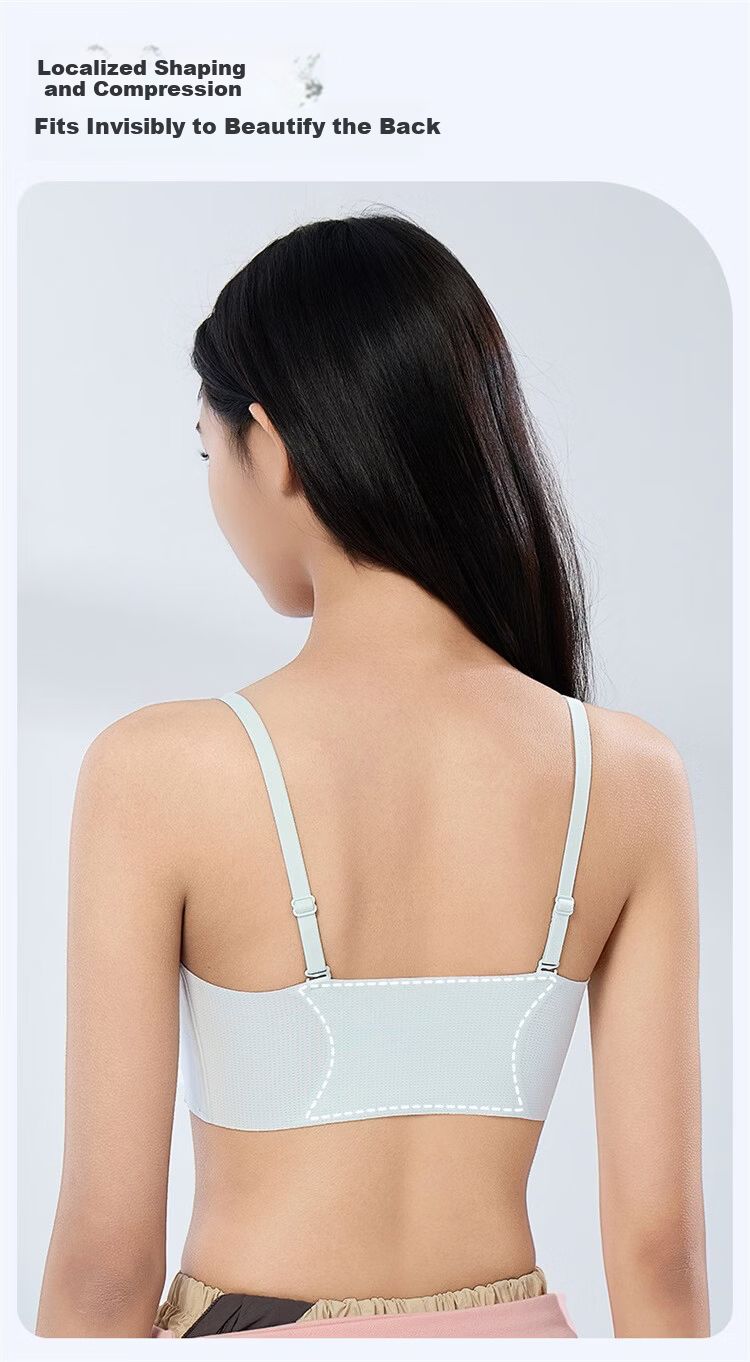 Herbal Original Color [10A Antibacterial] Girls' Seamless Back Beauty Sports Shockproof Bra for High School and Middle School Developing Girls 4