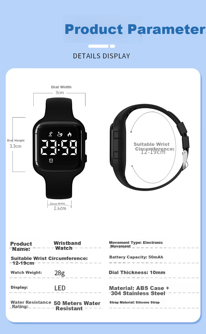 Koshi Junior Student Boys Sports Waterproof Vibration Alarm Wristwatch Children's Electronic Watch for Boys 19