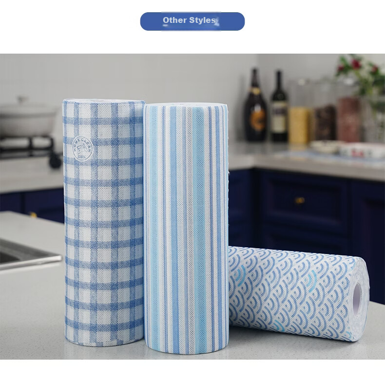 HOME CLEAN Printed Non-Woven Fabric Cleaning Cloth Large Roll 30 Sheets Disposable Thick Kitchen Dishwashing Cloth 11