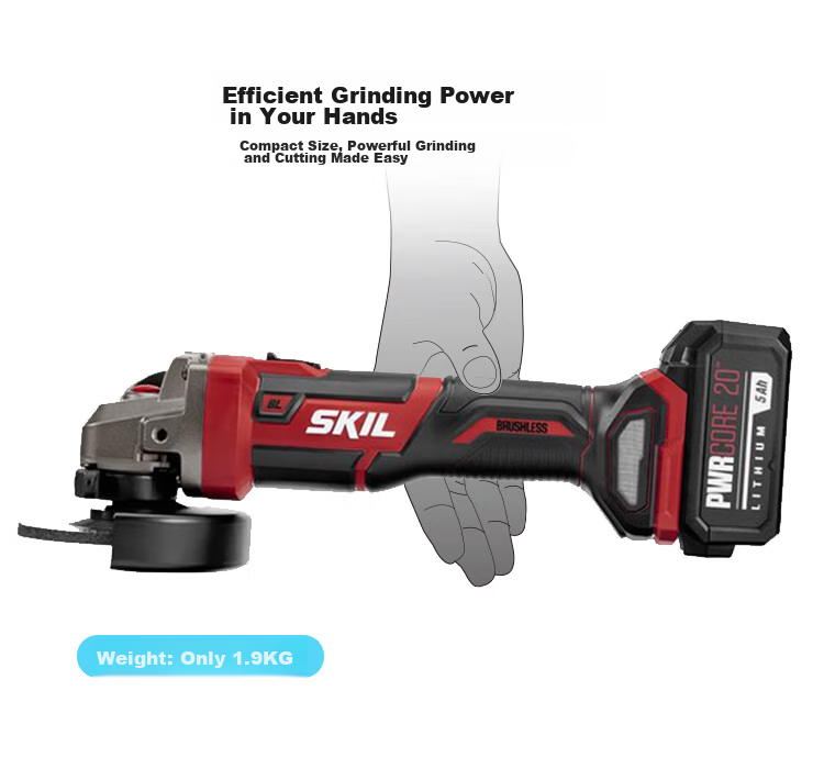 SKIL 20V Brushless Angle Grinder 2907 Lithium Battery Polisher 100mm Multifunctional Cordless Electric Grinding Machine Head 5