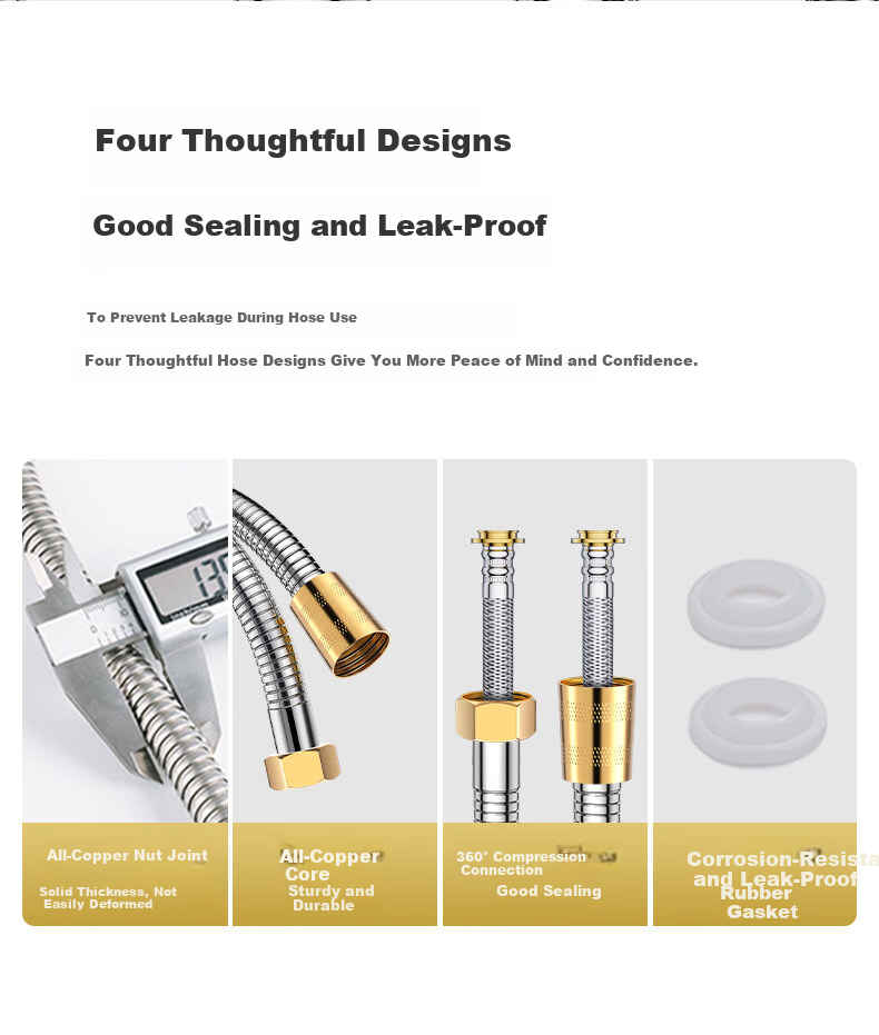 Baihan High-Pressure Shower Head Set with Powerful Water Flow, Filter, Multifunctional Handheld Bathroom Showerhead 16