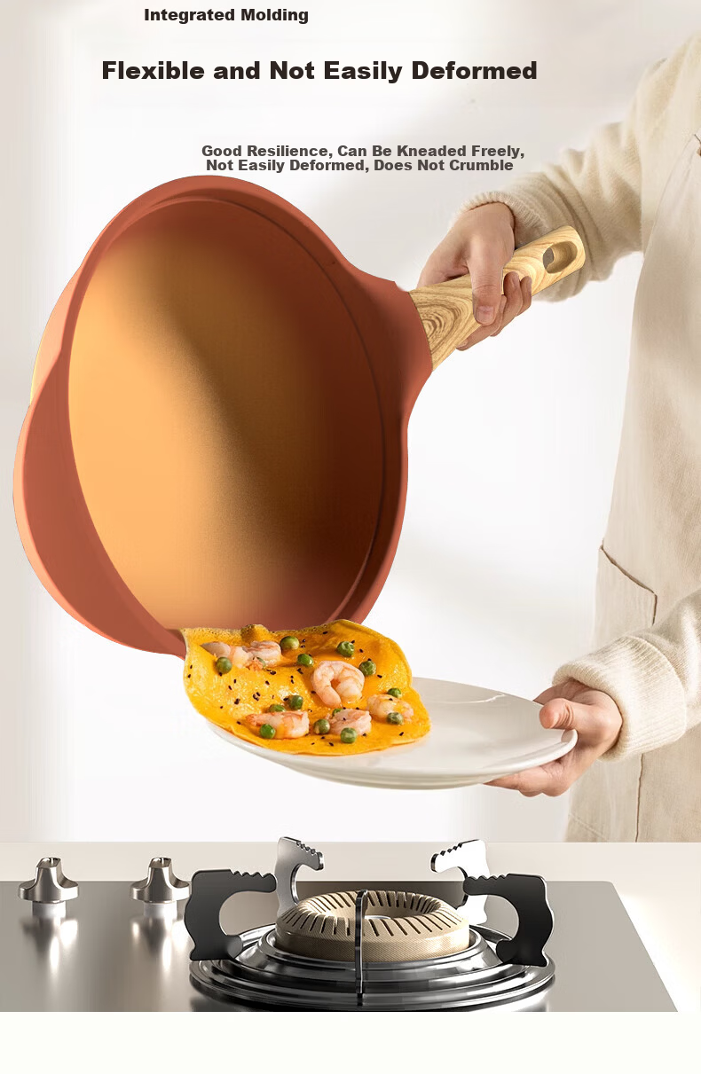 Amercook Clay Small Non-Stick Stir-Fry Pan Single Serving Cooking Wok for Induction and Gas Stove 6
