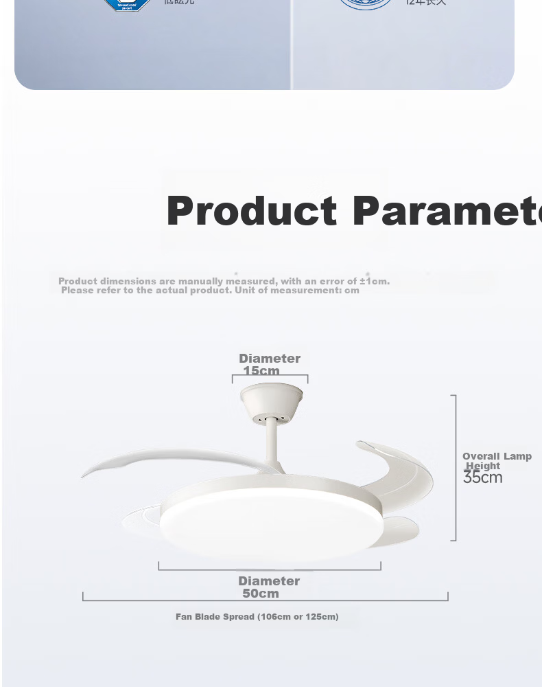 Dell Fan Light Puri Eye Protection LED Invisible Blades Dining Bedroom Remote Dimming Integrated Bladeless Ceiling Fan Light Zhongshan 10