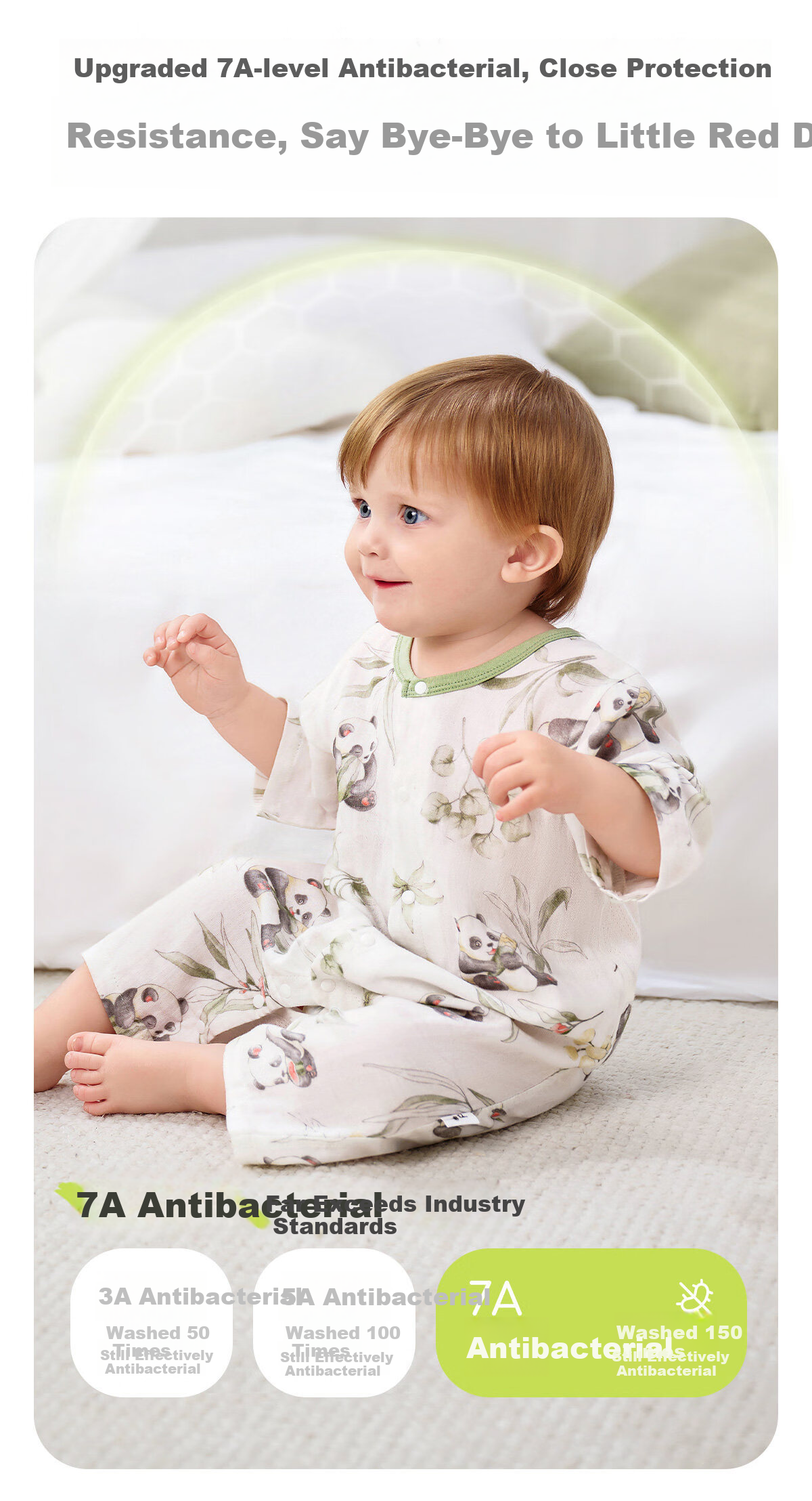 JOYNCLEON Newborn Baby Summer Lightweight Mesh Romper Full Moon Baby Bamboo Cotton Breathable Crawling Suit Jlt204880 13