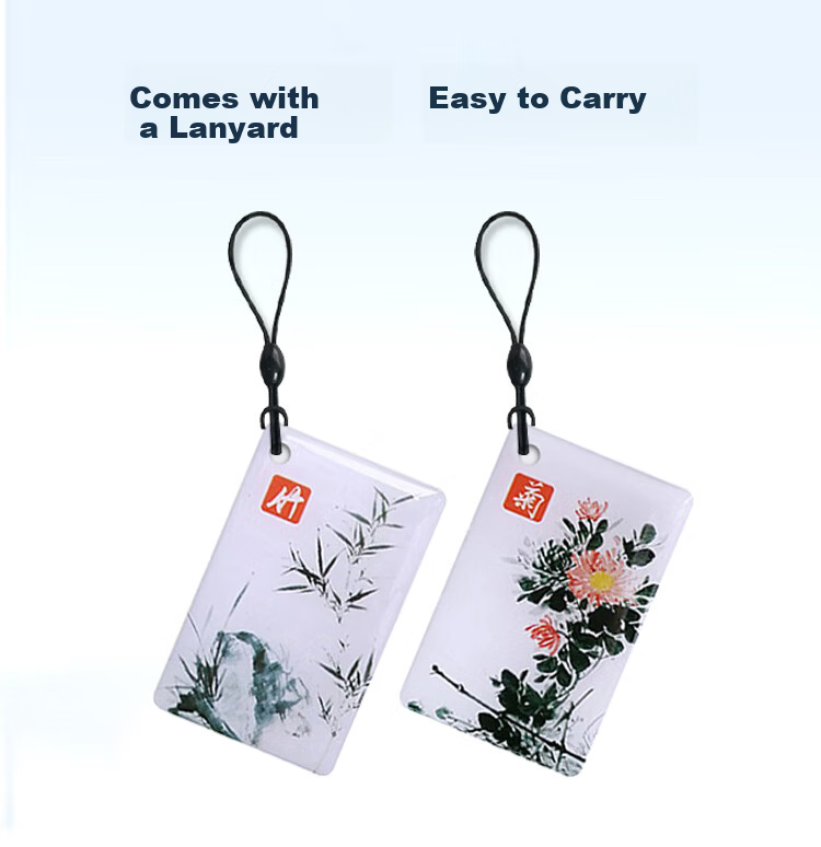 ZhenDi IC Card Epoxy Resin Card Community Property Access Card Company Attendance Card Fingerprint Lock Mini Induction IC Card Consumption Card Canteen Card Plum Orchid Bamboo Chrysanthemum 50 Pieces  6
