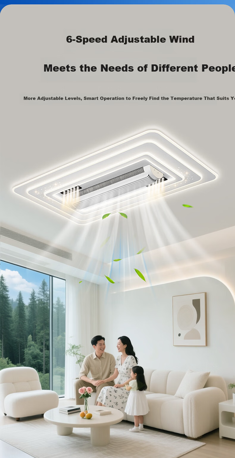 HP Eye-Care LED Ceiling Light with Bladeless Fan, Purui Smart Living Room Bedroom Zhongshan Lighting, Installation Included, Zhenzhiguang Series 8