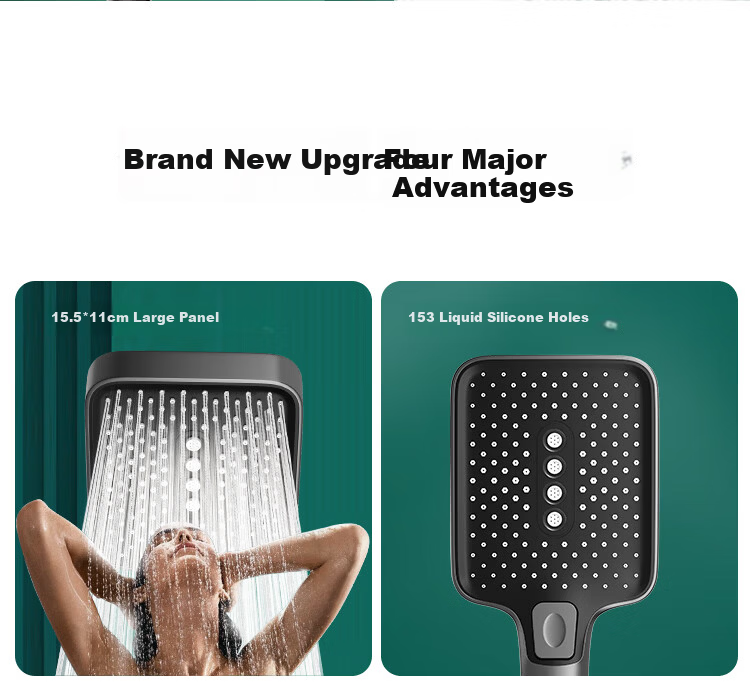 Jiayun [New German Style] Adjustable Rotatable Pressurized Shower Head with Switch High-Pressure Water Flow 8