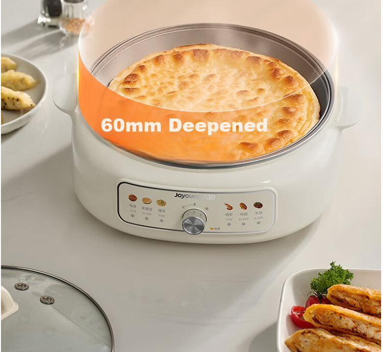 Joyoung JK30-GK339 Household Grill Pan 304 Stainless Steel Non-Coated Inner Pot Breakfast Maker Deepened Body Electric Griddle Multi-Function Electric Frying Pan 8
