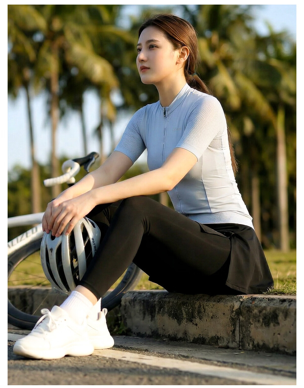 Captain Tas Summer Women's Road Small Folding Bike Cycling Skirt Pants Hip Cover Slimming Casual Sun Protection Long Pants 11
