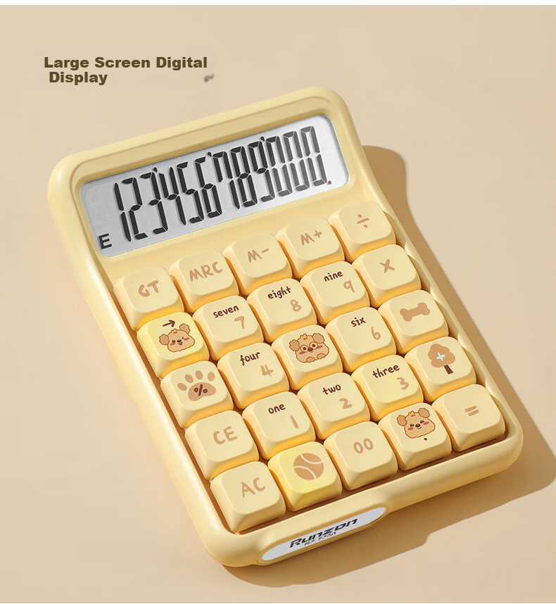 Youth Companion Calculator Blue Switch Mechanical Keyboard High-Value 12-Digit Display Multifunction Handheld Stylish Desktop Financial Office School Learning Supplies Fortune Flow 7528X 14