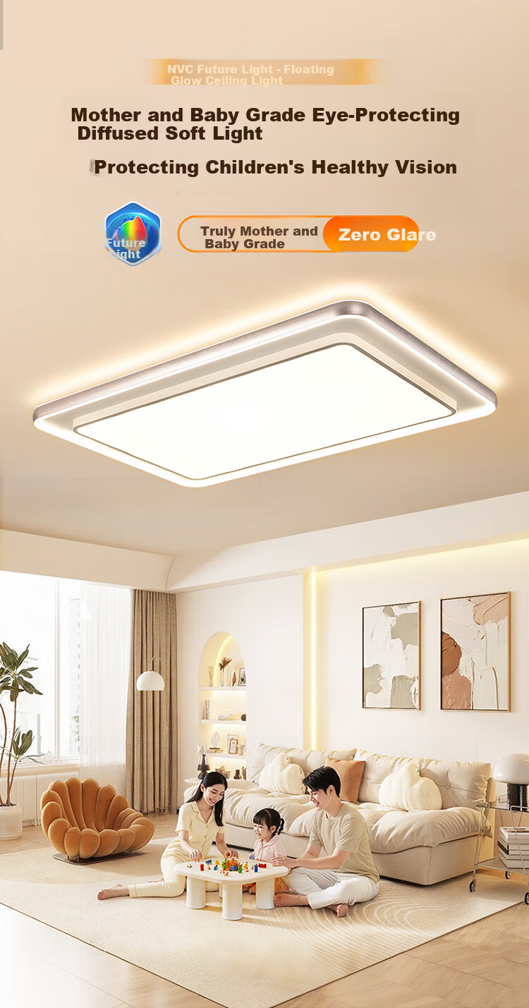 NVC Living Room Main Light Full Spectrum Eye Protection Ceiling Lamp High Brightness Smart LED Lighting for Living Room Baby-Friendly Zero Glare 1