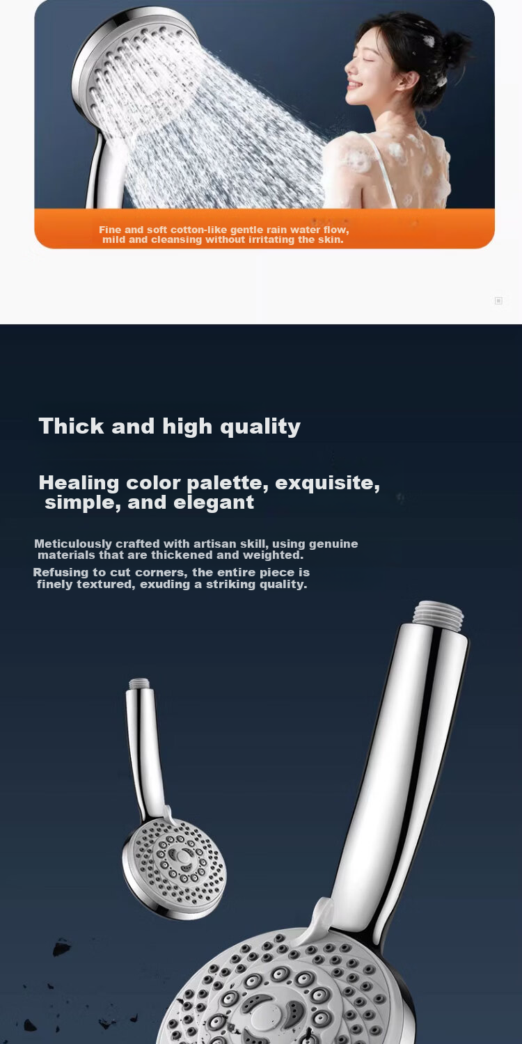 Del 28-Year Brand Shower Head High-Pressure Large Hole High Flow Bathroom Shower Set with Hose 06 7