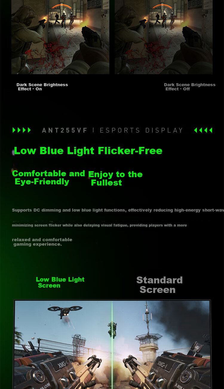 ANTGAMER Ant Esports 24.1-inch 540Hz E-TN Panel Monitor GTG 0.5ms Response Ultra High Refresh HDR400 Fearless Contract Professional Monitor ANT255VF 9