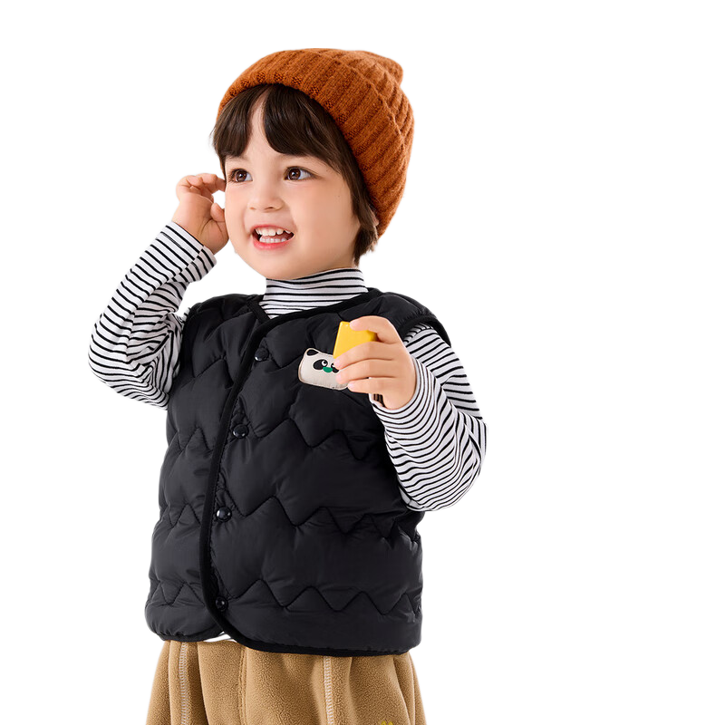 Dudu Baby Dopamine Vest Autumn Winter Children's Cotton-padded Cartoon Boys Girls Sleeveless Jacket Pink 110
