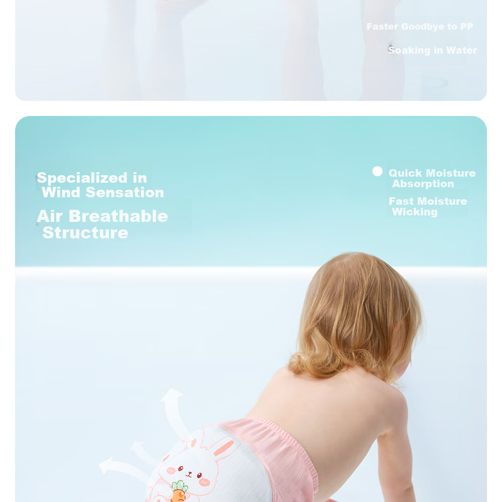 Betis Potty Training Pants Baby Diaper Waterproof Washable Baby Toilet Training Pants Size 110 2-Pack Sweet Rabbit Little Lamb 23