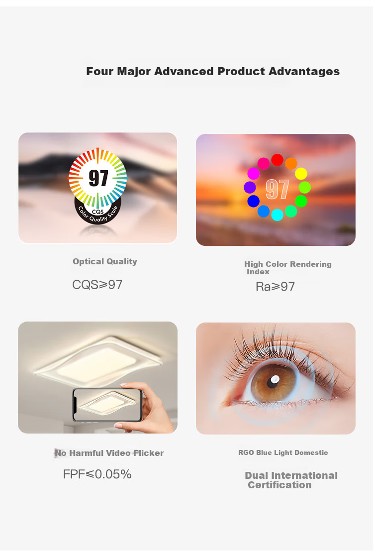 MICOE Purui Eye Protection LED Ceiling Light for Bedroom Study Children's Room Modern Zhongshan Lighting Full House Lighting with Installation Package 1