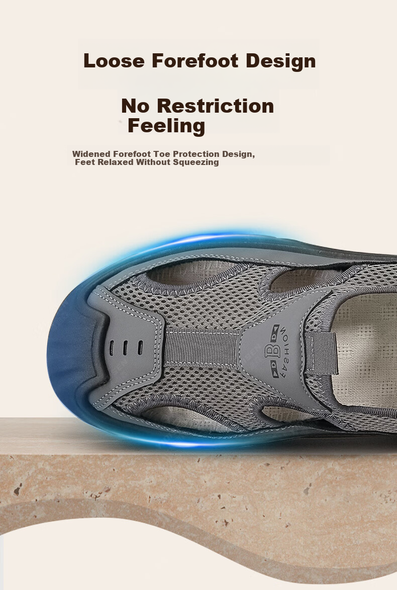 Yidisen Summer Genuine Breathable Water-Resistant Hiking Sandals for Men Hollow Out Beach Shoes Mesh Toe Cap Coffee Color Size 39 6