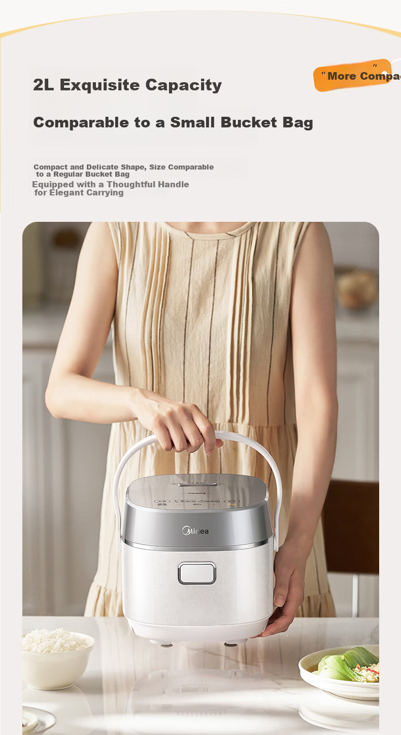 Midea Petal Pro 2.0 IH Heating Rice Cooker 4L for 5-8 People with Titanium Platinum Pot Multi-Functional Steaming and Cooking Rice Cooker MB-40HB9 22