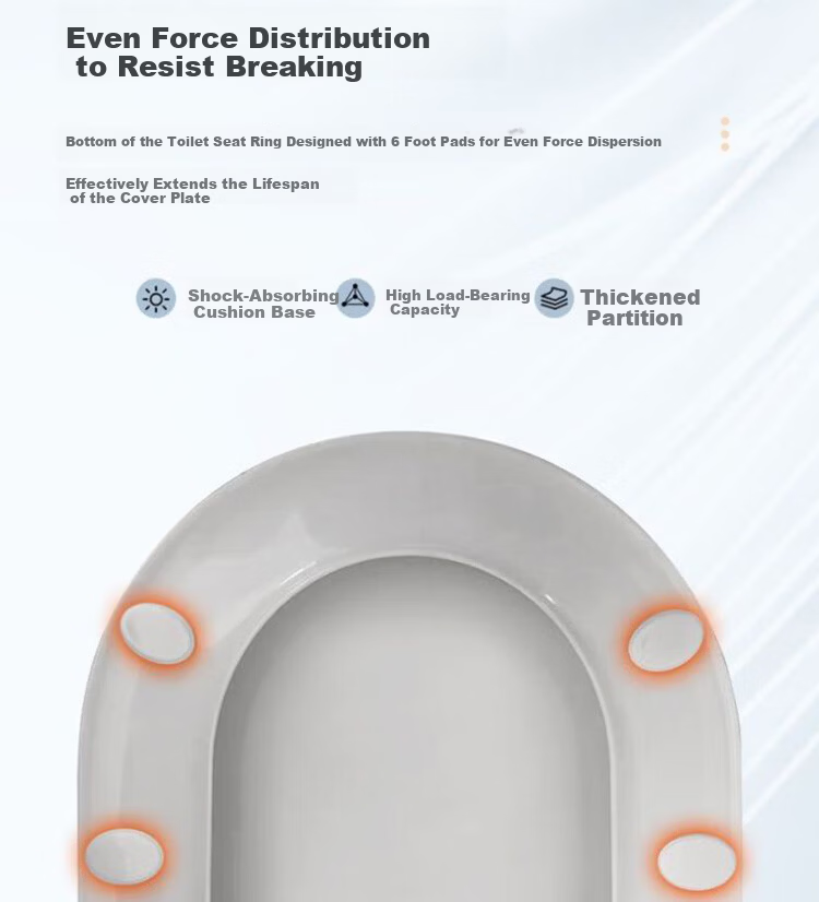Denwalk [Germany] Universal U-Shaped Thickened Toilet Seat Cover Replacement Quick-Release Old-Style Toilet Ring Seat 4