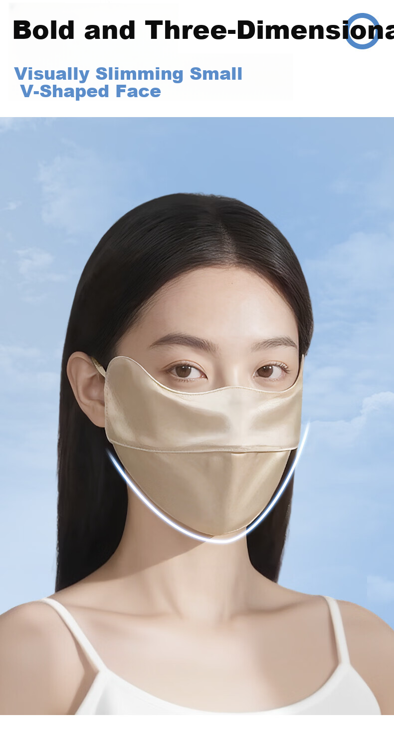 FitonTon Sunscreen Face Mask for Women 100% Mulberry Silk Summer Face Protection Sunshade UV Protection Cycling Mask 16