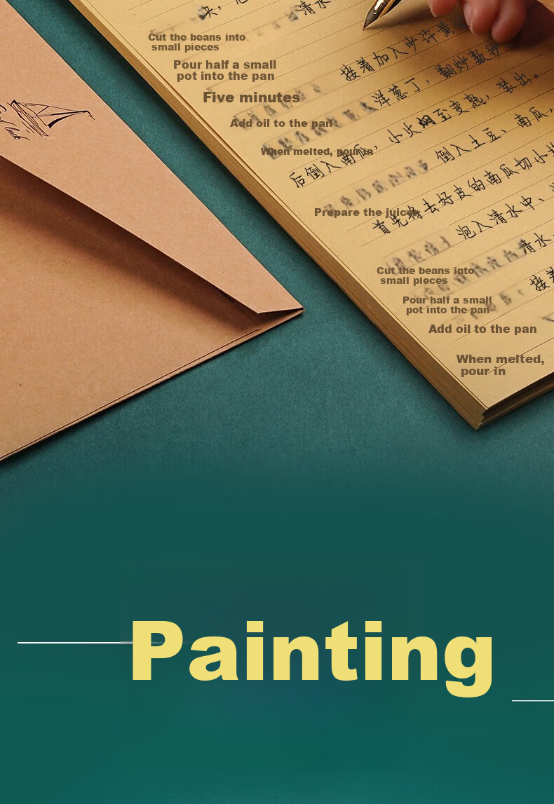 Dailuotang A5 Kraft Paper Lined Letter Paper Vintage Thick Notebook Retro Style Handwritten Letter Stationery Simple Artistic Fresh Design Thank You Letter Qixi Festival Love Letter Paper Teacher's Da 8