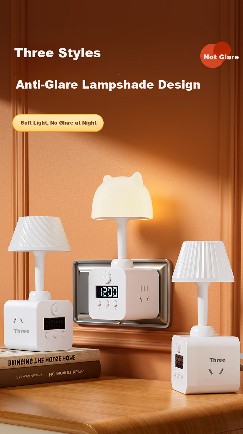 DUPAI Smart Remote Control Eye Protection Night Light Integrated Socket Bedside Table Lamp Bedroom Baby Nursing Maternity Baby Sleep Lamp 12