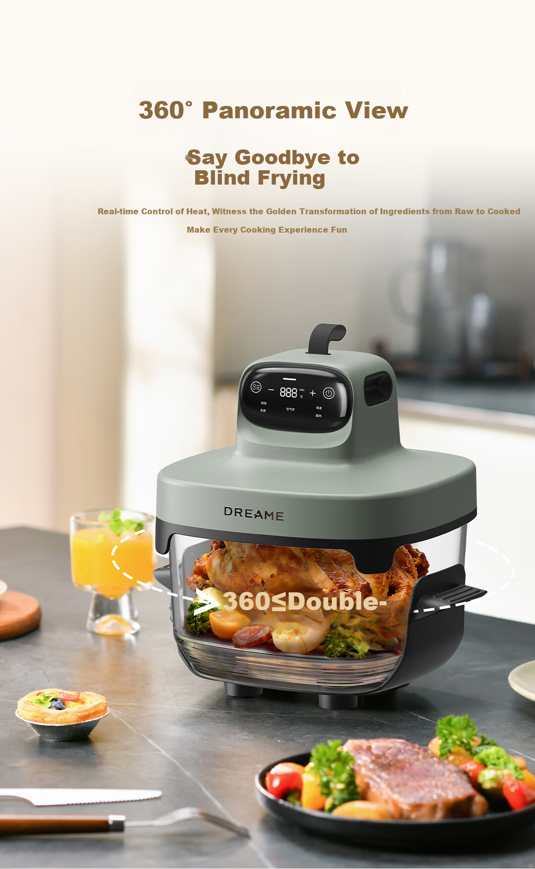 Dreame PT60 7L Air Fryer Steam Oven Combo with Glass Inner Pot, Visible Non-Stick Coating, 2026 New Model 6