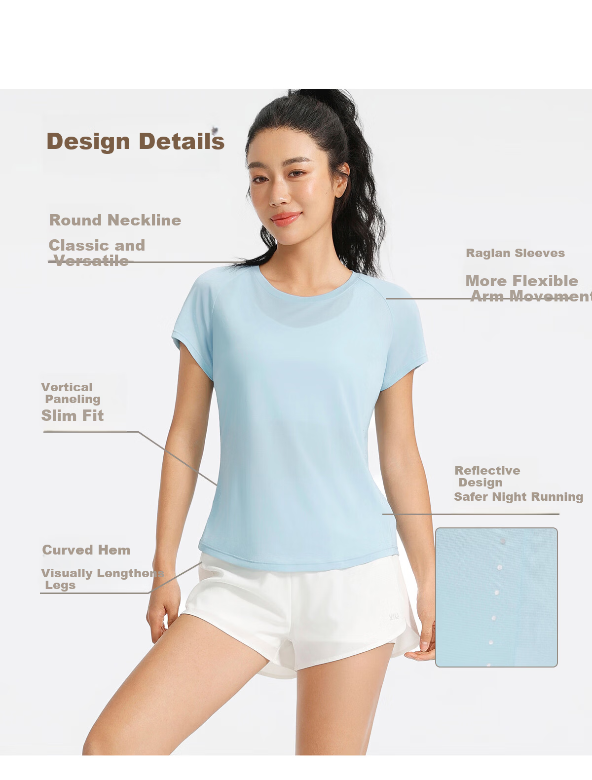 VFU Sports Short Sleeve Quick-Dry Breathable Professional Training Running T-Shirt Lightweight Yoga Wear 2026 New Style Creek Blue S 20